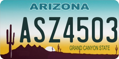 AZ license plate ASZ4503
