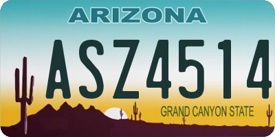 AZ license plate ASZ4514