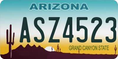 AZ license plate ASZ4523