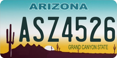 AZ license plate ASZ4526