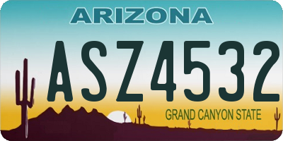 AZ license plate ASZ4532