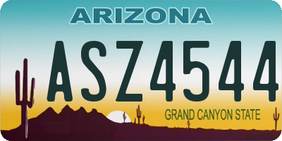 AZ license plate ASZ4544