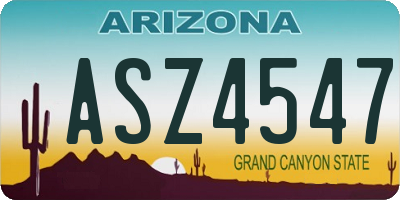 AZ license plate ASZ4547