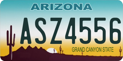 AZ license plate ASZ4556