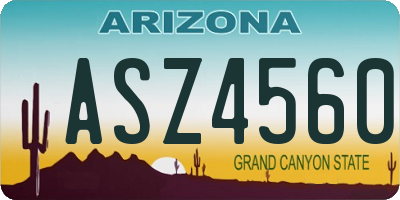 AZ license plate ASZ4560