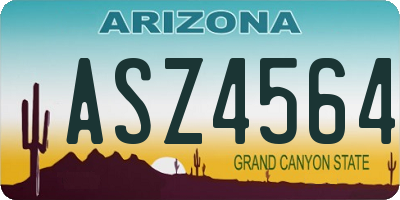 AZ license plate ASZ4564
