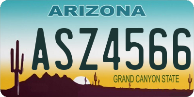 AZ license plate ASZ4566