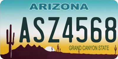AZ license plate ASZ4568