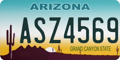 AZ license plate ASZ4569
