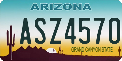 AZ license plate ASZ4570