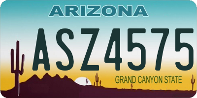 AZ license plate ASZ4575