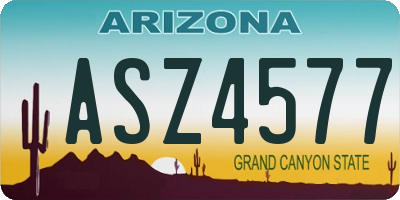 AZ license plate ASZ4577