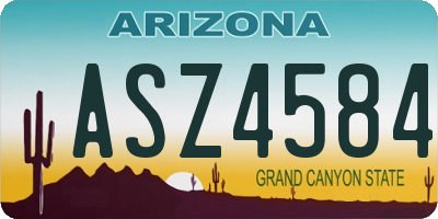 AZ license plate ASZ4584