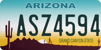 AZ license plate ASZ4594