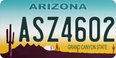 AZ license plate ASZ4602