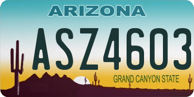 AZ license plate ASZ4603
