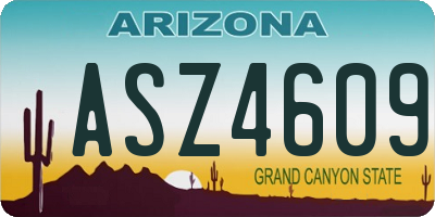 AZ license plate ASZ4609