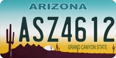 AZ license plate ASZ4612