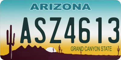 AZ license plate ASZ4613