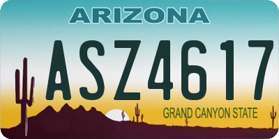 AZ license plate ASZ4617