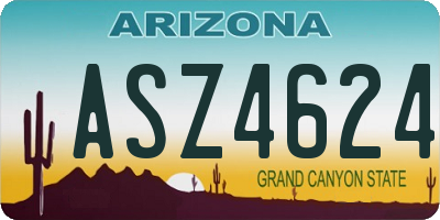AZ license plate ASZ4624