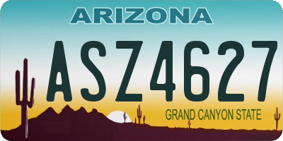 AZ license plate ASZ4627