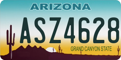AZ license plate ASZ4628