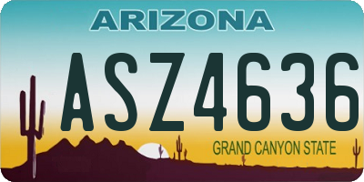 AZ license plate ASZ4636