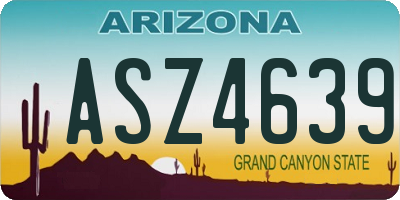 AZ license plate ASZ4639
