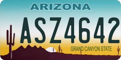 AZ license plate ASZ4642
