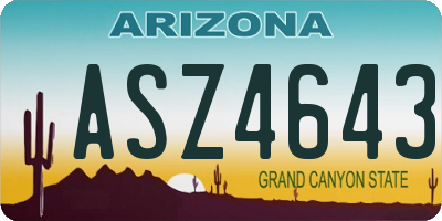 AZ license plate ASZ4643