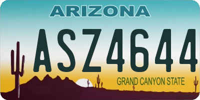 AZ license plate ASZ4644