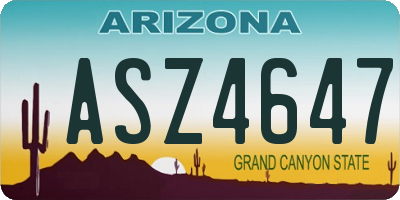 AZ license plate ASZ4647