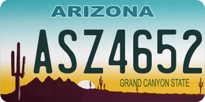 AZ license plate ASZ4652
