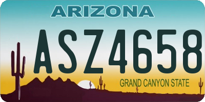 AZ license plate ASZ4658