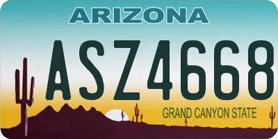 AZ license plate ASZ4668