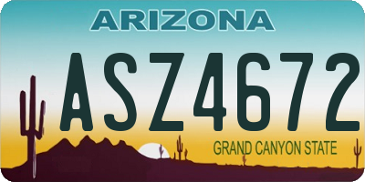 AZ license plate ASZ4672