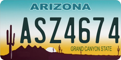 AZ license plate ASZ4674