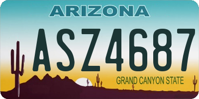 AZ license plate ASZ4687