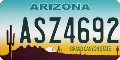AZ license plate ASZ4692