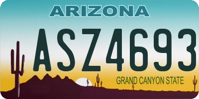 AZ license plate ASZ4693