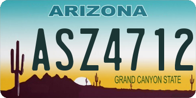 AZ license plate ASZ4712