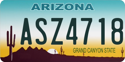 AZ license plate ASZ4718