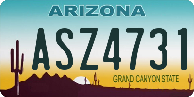 AZ license plate ASZ4731