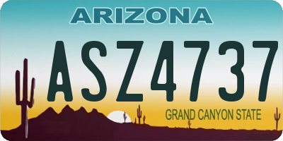 AZ license plate ASZ4737