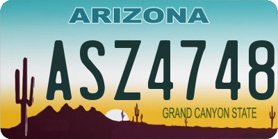 AZ license plate ASZ4748