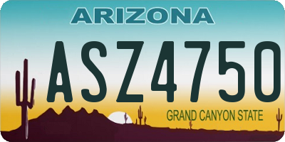 AZ license plate ASZ4750