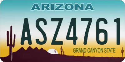 AZ license plate ASZ4761