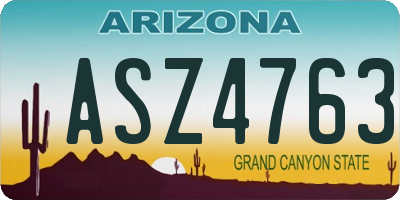 AZ license plate ASZ4763