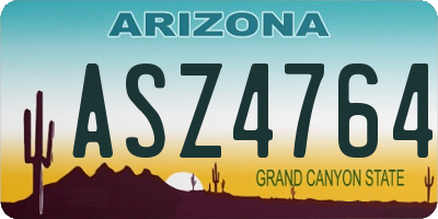 AZ license plate ASZ4764